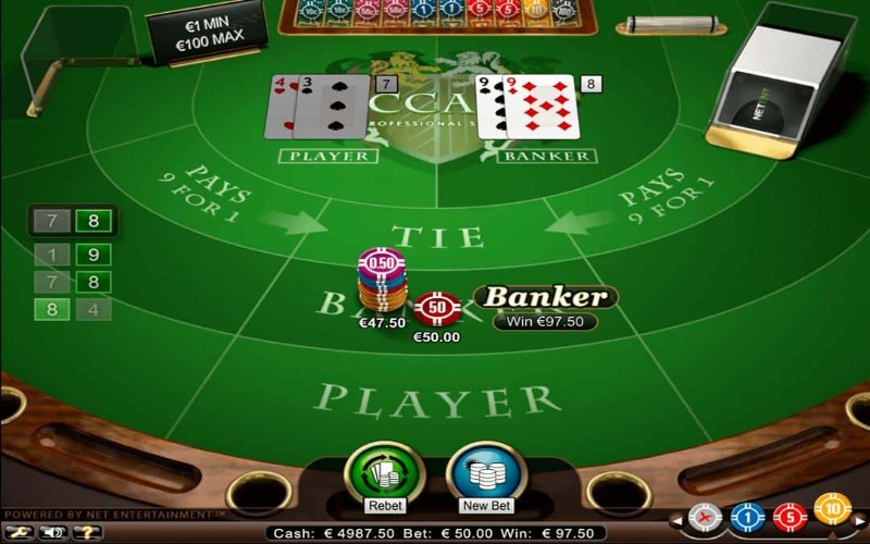 Hệ thống chia bài đối với hai cửa Player và Banker ở mỗi ván bài